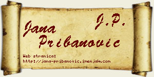 Jana Pribanović vizit kartica